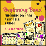 Beginning Band Instrument Fingering Printables Bundle - 56