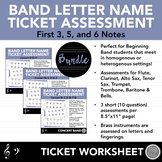 Beginning Band Letter Note Name Ticket Assessments - Conce