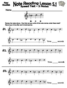 Preview of Beginning Band Note Reading: Speed Tests
