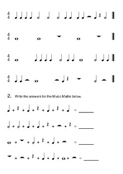 Beginning Band Theory Worksheet Rhythms and Note Values by Maria Jarvela