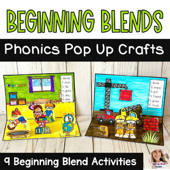 Preview of Beginning Blend Phonics Pop Up Crafts and Spelling Activities