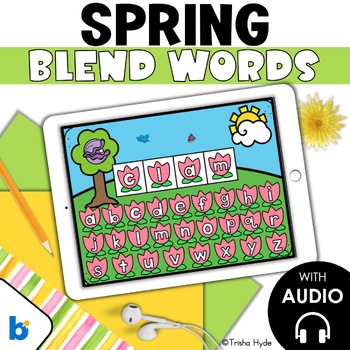 Preview of Beginning Blends | Build Blend Words | Boom Cards | Spring