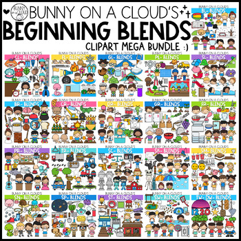 Preview of Beginning Blends Clipart Mega Bundle by Bunny On A Cloud