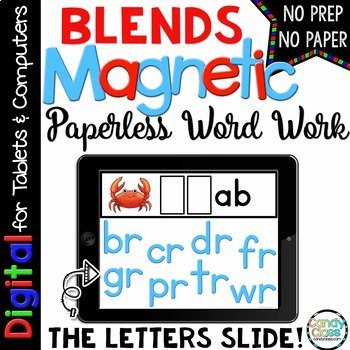Preview of Beginning Blends Digital Word Work Resources Phonics Centers Google Slides Use