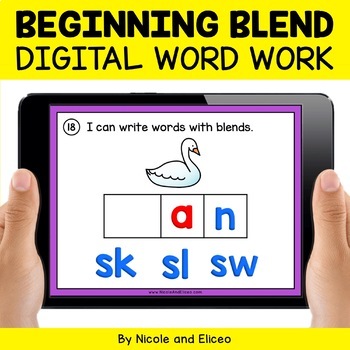 Preview of Beginning Blends Digital Word Work for Google Classroom