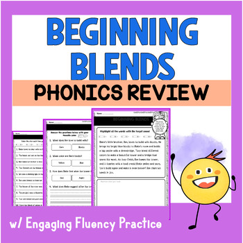 Preview of Beginning Blends Focused Reading Passages, Phonics Review with Fluency Practice