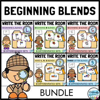 Beginning Blends - Initial Blends | Write the Room (Differentiated ...
