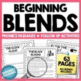 Beginning Blends Phonics Passages + Worksheets  bl cl fl g