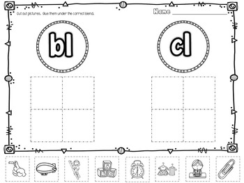 Beginning Blends Picture Sorts L Blends by Look Who's in First Grade