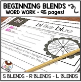 Beginning Blends Word Work Bundle | S Blends L Blends R Blends