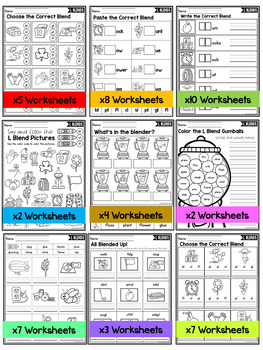 beginning blends worksheets l r and s blends worksheets bundle