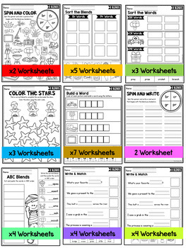 beginning blends worksheets l r and s blends worksheets bundle