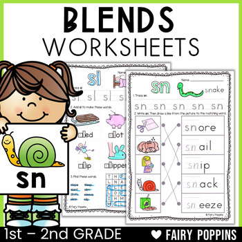 Preview of Beginning Blends Worksheets | R Blends, L Blends, S Blends, Phonics