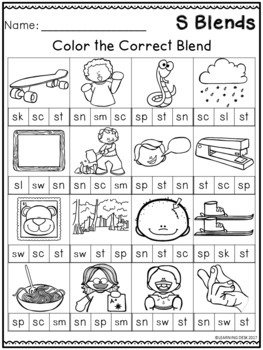 beginning blends worksheets s blends worksheets by learning desk