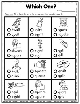 Blends squ and qu Activities and Printables by Teaching Simply | TpT