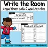Beginning Blends with S Write the Room & Writing Center Ac