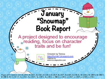Preview of Beginning Book Reports - January Snowmap