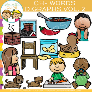 Preview of Digraphs Clip Art: Beginning CH Words Clip Art {Volume TWO}