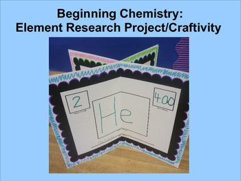 Preview of Beginning Chemistry: Element Research Project