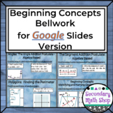 Beginning Concepts Bellwork using Google Drive