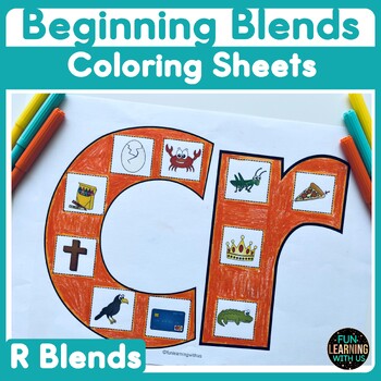 Preview of Beginning Consonant Blends Coloring Sheets | Br Cr Dr Fr Gr Pr Tr Phonics Center