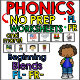 Beginning Consonant Blends FL and FR No Prep Worksheets, F