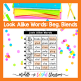 Beginning Consonant Blends: Look Alike Words - Printables
