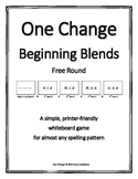 Beginning Consonant Blends- "One Change" Whiteboard Game (