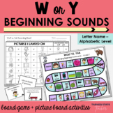 Beginning Consonant Sounds Games W and Y Letter Name Alpha
