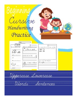 Preview of Beginning Cursive Handwriting Practice worksheet for Grade 1 and up