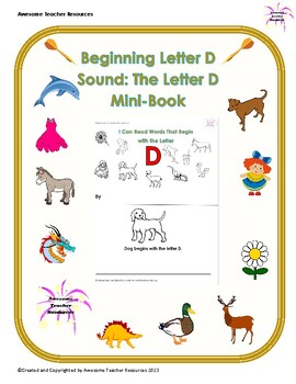Preview of Beginning D Sound: The Letter D Mini-Book