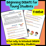 Beginning DEBATE Topics for Elementary Kids -- Freebie :) 