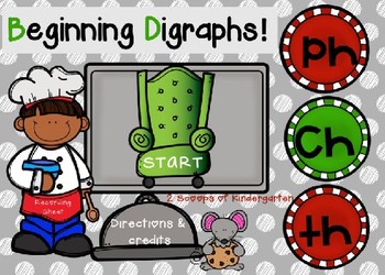 Preview of Beginning Digraph Sounds Power Point Game with Audio (Cooking Theme)