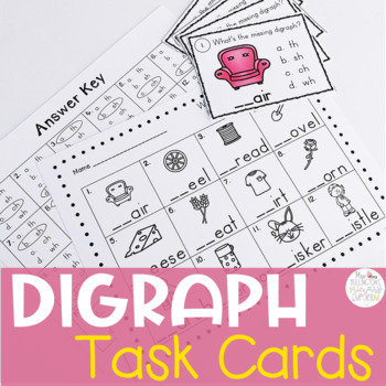 Preview of Beginning Digraph Task Cards Phonics Activity