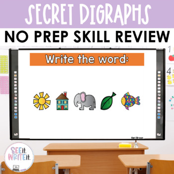 Preview of Beginning Digraph Words - Secret See it. Write it. Interactive PowerPoint