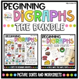 Beginning Digraphs Bundle | Picture Card Sorts and Worksheets