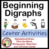 Phonics Centers for Beginning Digraphs (word sort, picture
