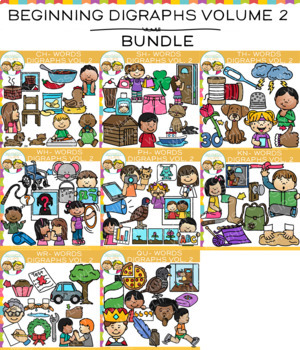 Preview of Beginning Digraphs Clip Art Bundle {Volume Two}