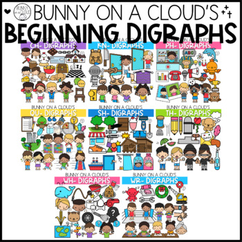 Preview of Beginning Digraphs Clipart Mega Bundle by Bunny On A Cloud