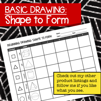 Preview of Drawing on the Elements: Shape to Form Activity