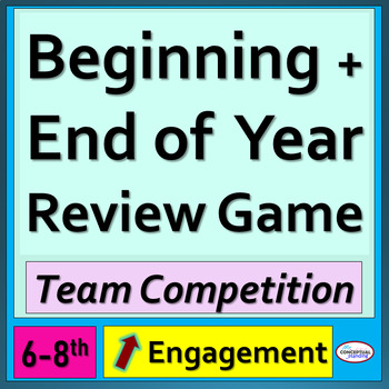 Preview of Beginning & End of Year 6th - 8th Grade Math CCSS Fun Spiral Review Game Bundle