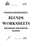 Beginning/Ending Blends Worksheet - Phonics Activity