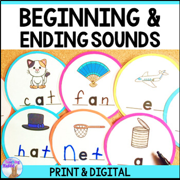 Preview of Beginning & Ending Sounds Activity - CVC Words Phonics Center