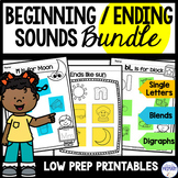 Beginning & Ending Sounds Worksheets, Letters, Blends and 