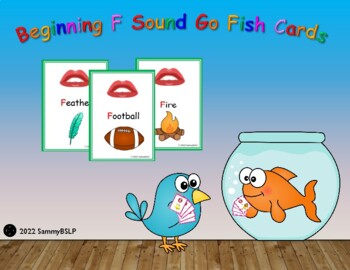 Preview of Beginning F Sound Go Fish Cards with Mouth Pictures (Articulation/Phonics)