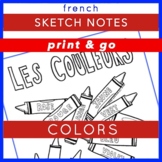 Beginning French Vocabulary Printable Sketch Notes: Colors