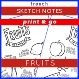 Beginning French Vocabulary Printable Sketch Notes: Fruits