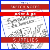 Beginning French Vocabulary Printable Sketch Notes: Office