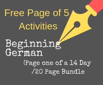 Preview of Beginning German 14-day Lesson Pack (Activity 1)