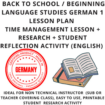 Preview of Beginning German Lesson Plans - Time Management for German Language Students